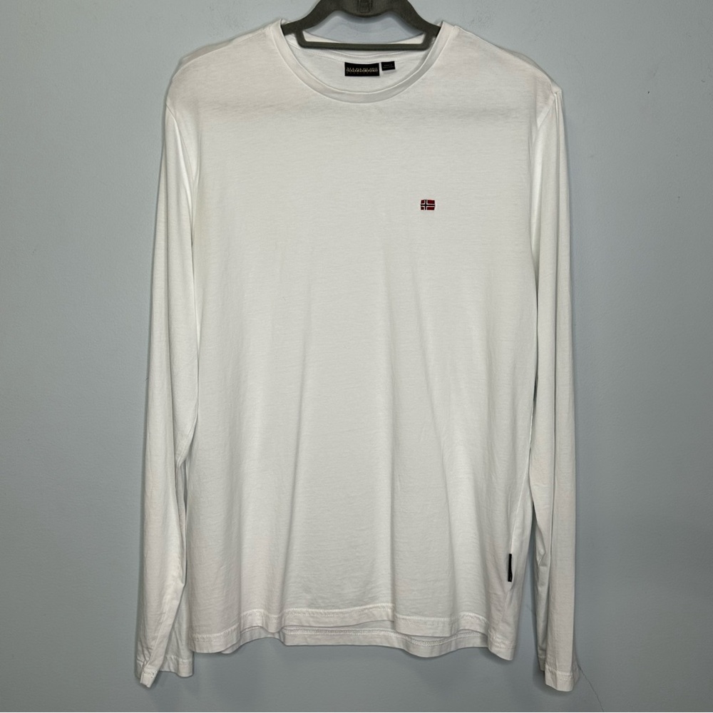 Napapijri Geographic Men’s 100% Cotton Crew Neck Long Sleeve Tee Shirt L BNWOT!